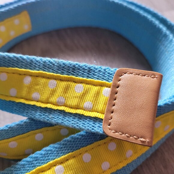 Tommy Hilfiger Polka Dot Blue & Yellow D-Ring Belt - Picture 4 of 5